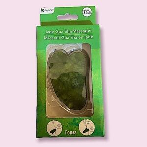 B Pure New Facial Gua Sha Stone Handheld Massager in Jade Green.